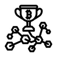 rewards cryptocurrency mining line icon illustration vector
