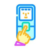 access control biometric color icon illustration vector