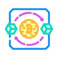 blockchain transaction cryptocurrency mining color icon illustration vector