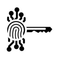 encryption biometric glyph icon illustration vector