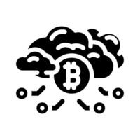 cloud cryptocurrency mining glyph icon illustration vector