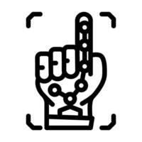 password biometrics integration line icon illustration vector