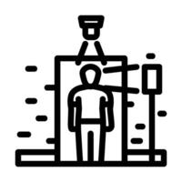 attendance system biometric line icon illustration vector
