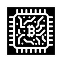 cpu cryptocurrency mining glyph icon illustration vector