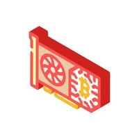 gpu cryptocurrency mining isometric icon illustration vector