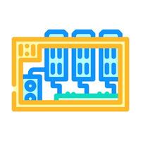 rig setup cryptocurrency mining color icon illustration vector
