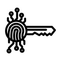 encryption biometric line icon illustration vector