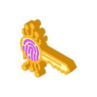 encryption biometric isometric icon illustration vector