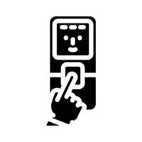 access control biometric glyph icon illustration vector