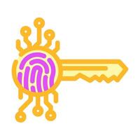 encryption biometric color icon illustration vector