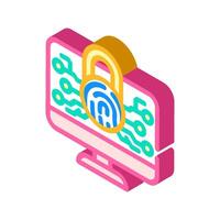 security system biometric isometric icon illustration vector