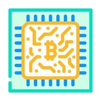 cpu cryptocurrency mining color icon illustration vector