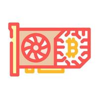 gpu cryptocurrency mining color icon illustration vector