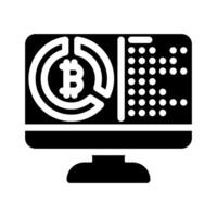 software cryptocurrency mining glyph icon illustration vector