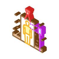 attendance system biometric isometric icon illustration vector