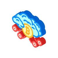 cloud cryptocurrency mining isometric icon illustration vector