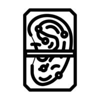 ear recognition line icon illustration vector