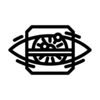 iris scan biometric line icon illustration vector