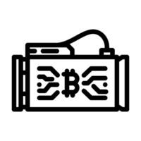 asic miner cryptocurrency mining line icon illustration vector