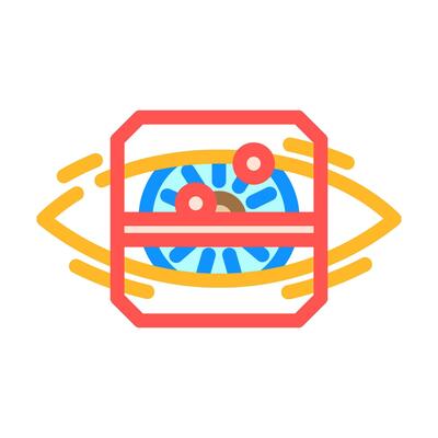 iris scan biometric color icon illustration