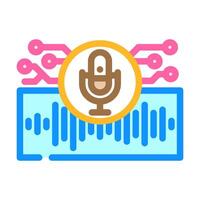 voice recognition color icon illustration vector