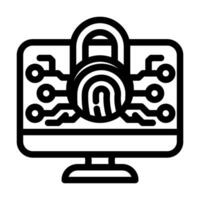 security system biometric line icon illustration vector