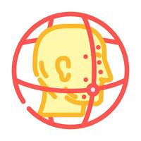 3d facial mapping color icon illustration vector