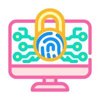 security system biometric color icon illustration vector