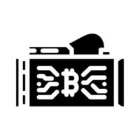 asic miner cryptocurrency mining glyph icon illustration vector