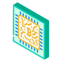 cpu cryptocurrency mining isometric icon illustration vector