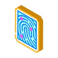 fingerprint scan isometric icon illustration vector