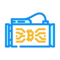asic miner cryptocurrency mining color icon illustration vector