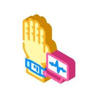 heartbeat authentication isometric icon illustration vector