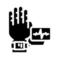 heartbeat authentication glyph icon illustration vector