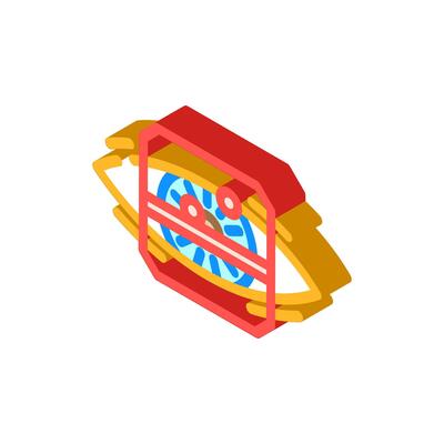 iris scan biometric isometric icon illustration