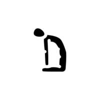 camel pose ustrasana yoga glyph icon illustration vector