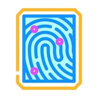 fingerprint scan color icon illustration vector