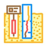 well logging oil industry color icon illustration vector