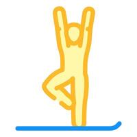 tree pose vrksasana yoga color icon illustration vector