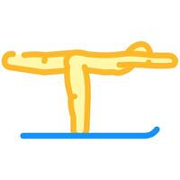warrior iii virabhadrasana iii yoga color icon illustration vector
