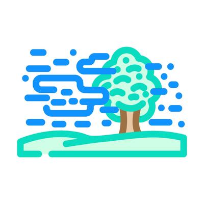 fog natural phenomena color icon illustration