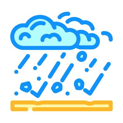 hailstorm natural phenomena color icon illustration