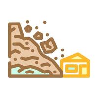 landslide natural phenomena color icon illustration vector