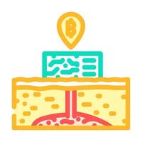 cryptocurrency mining geothermal color icon illustration vector