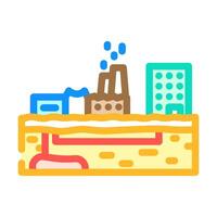 infrastructure geothermal energy color icon illustration vector