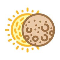 solar eclipse natural phenomena color icon illustration vector