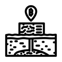 cryptocurrency mining geothermal line icon illustration vector