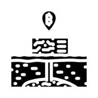 cryptocurrency mining geothermal glyph icon illustration vector