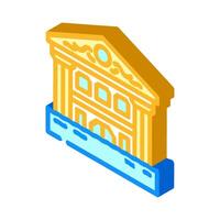 flooded building disaster isometric icon illustration vector