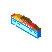 floodwater with debris isometric icon illustration vector